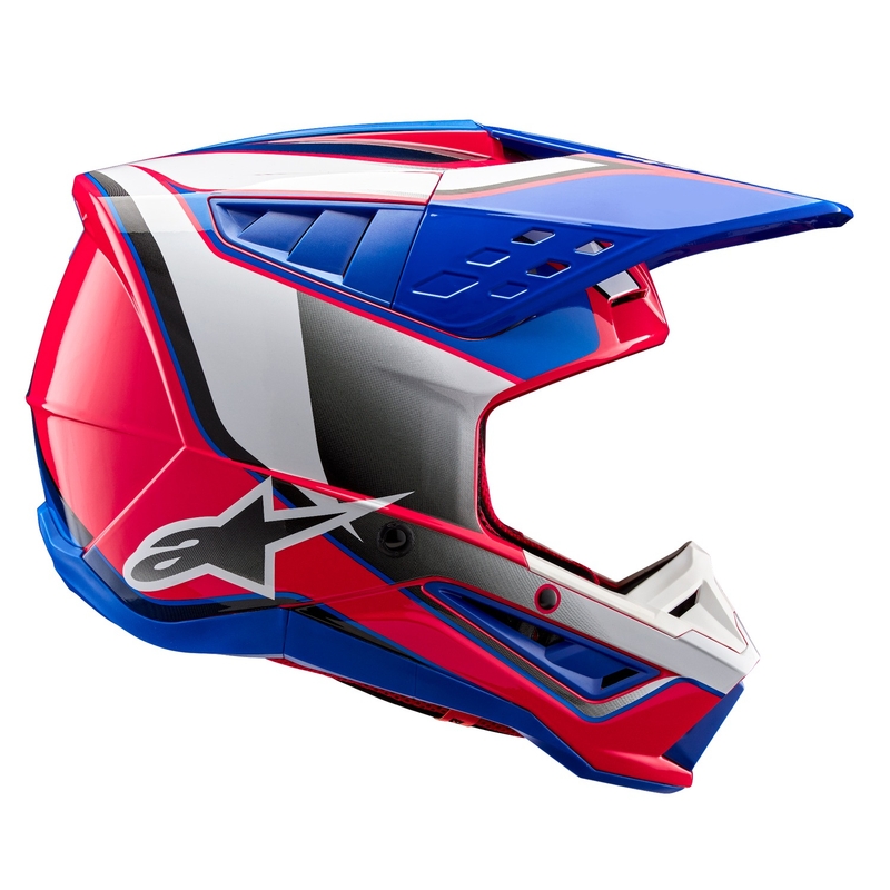 Alpinestars S-M5 Sail Motokroso šalmas balta-rožinė-mėlyna