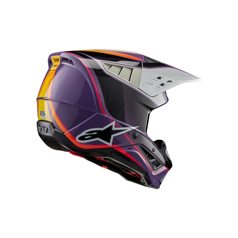 Alpinestars S-M5 Sail motokroso šalmas violetinė-juoda-sidabrinė