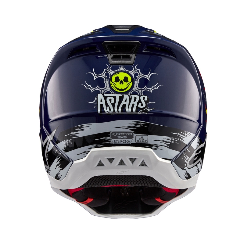 Alpinestars S-M5 Rash motokroso šalmas mėlyna-fluo geltona