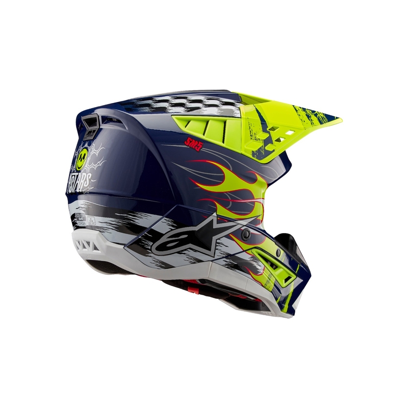 Alpinestars S-M5 Rash motokroso šalmas mėlyna-fluo geltona