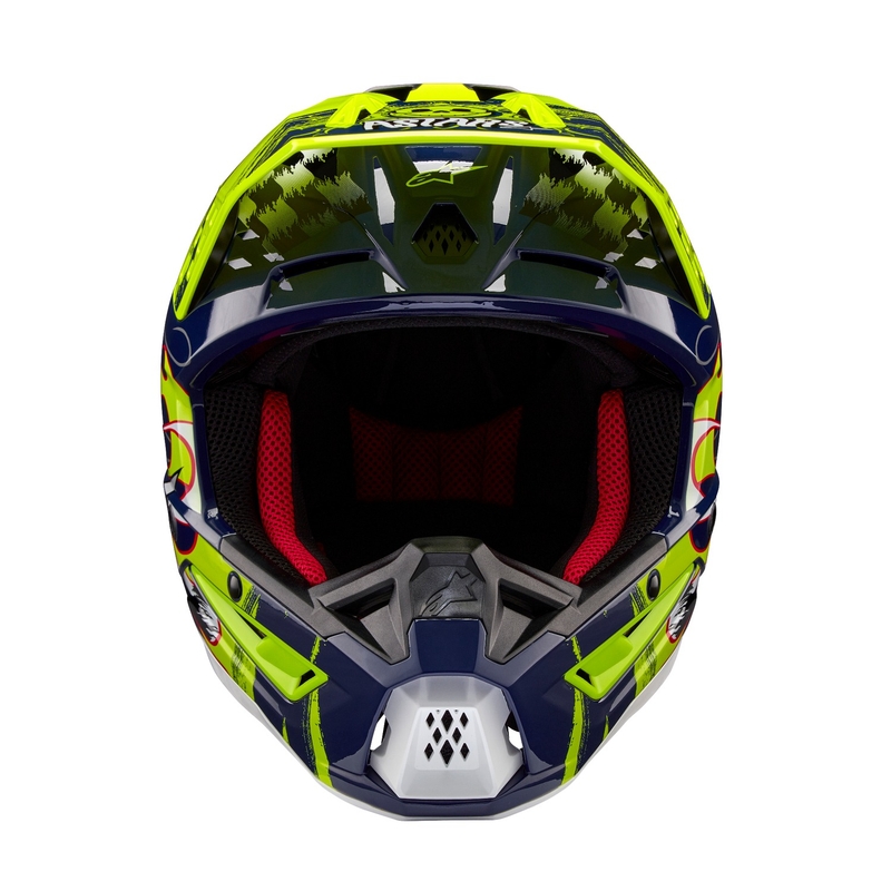 Alpinestars S-M5 Rash motokroso šalmas mėlyna-fluo geltona