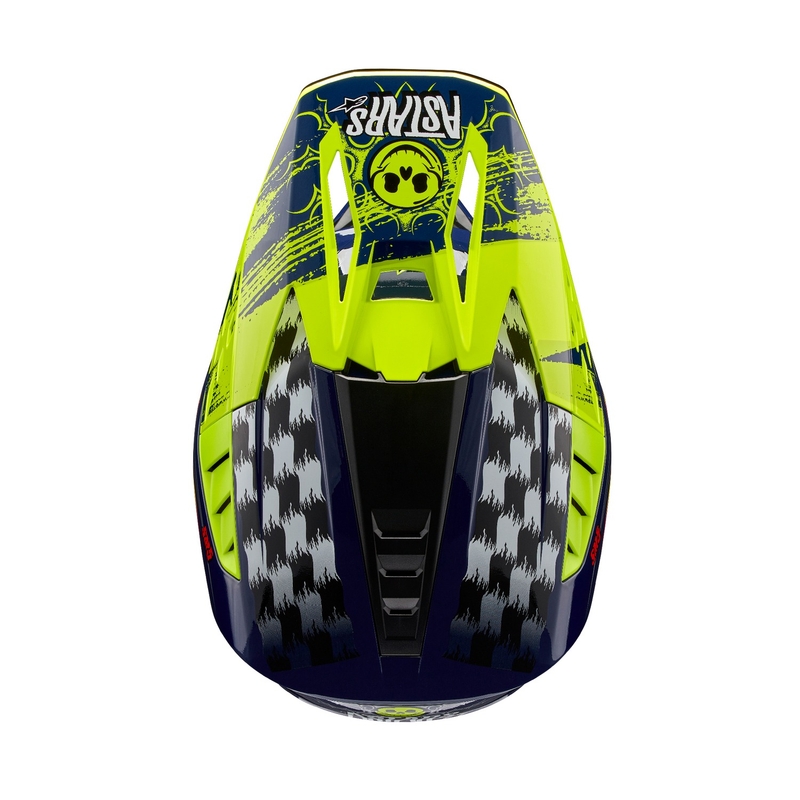Alpinestars S-M5 Rash motokroso šalmas mėlyna-fluo geltona