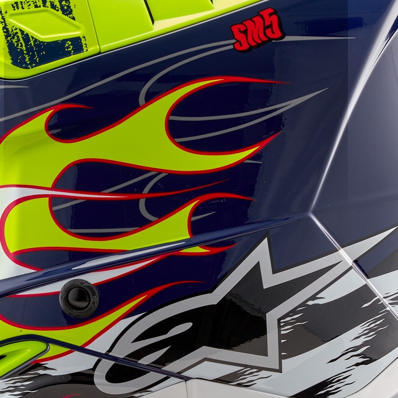 Alpinestars S-M5 Rash motokroso šalmas mėlyna-fluo geltona