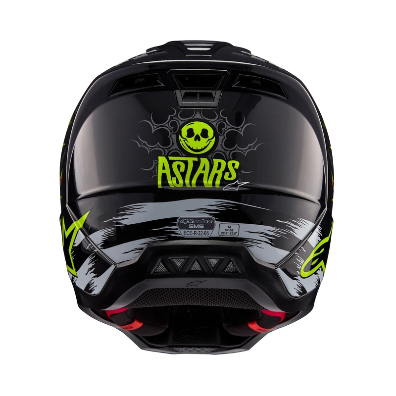 Alpinestars S-M5 Rash pilkai raudonas motokroso šalmas