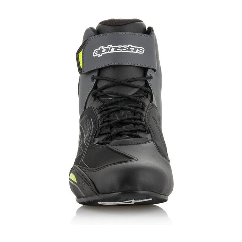 Alpinestars Faster-3 Drystar juodai pilkai geltoni motociklininko batai