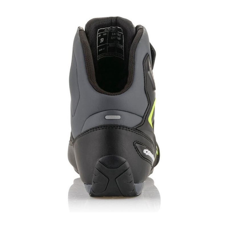 Alpinestars Faster-3 Drystar juodai pilkai geltoni motociklininko batai