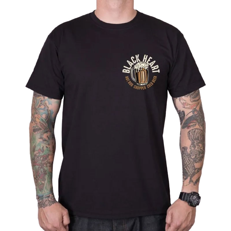 Marškinėliai Black Heart Beer Biker black