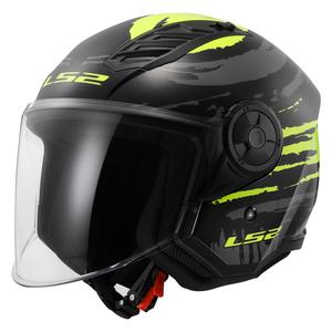 Atviras motociklininko šalmas LS2 OF616 Airflow II Brush black-fluo yellow