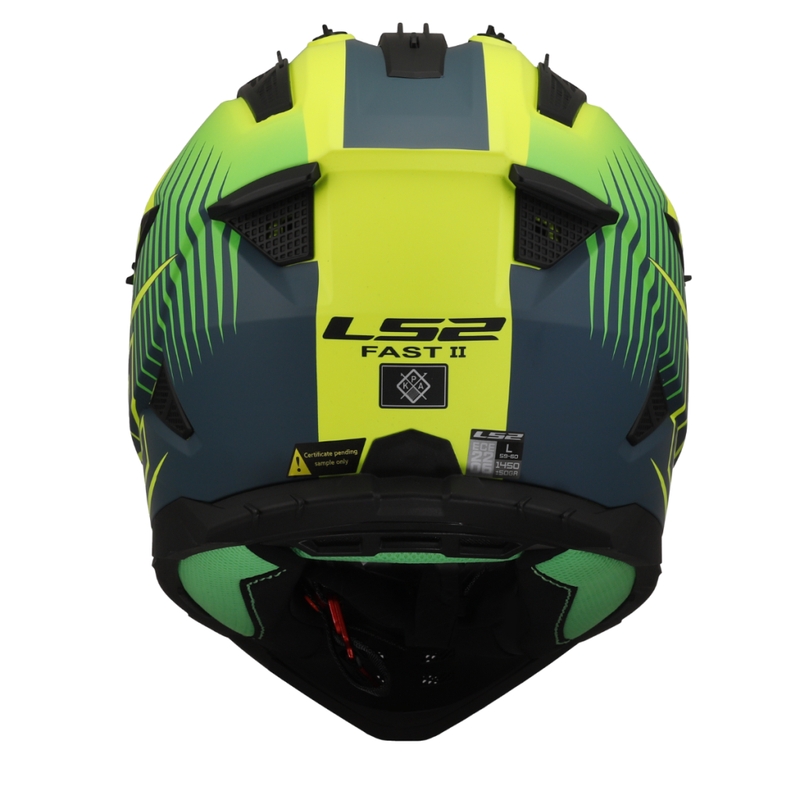 Motokroso šalmas LS2 MX708 Fast II Duck žalia-geltona