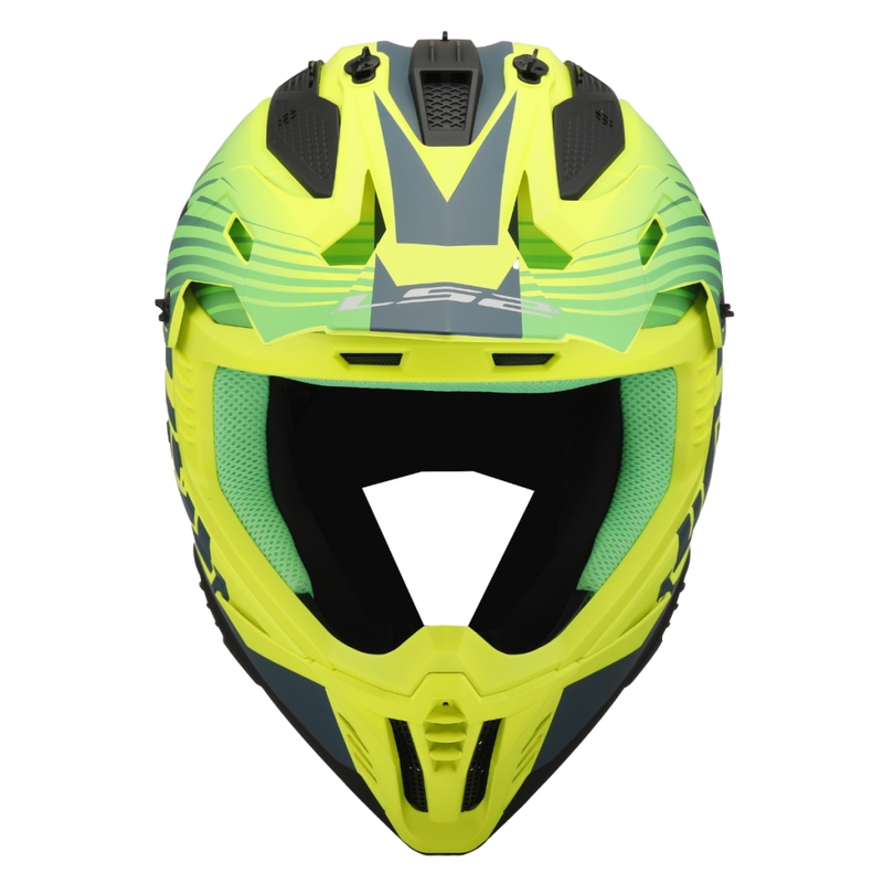 Motokroso šalmas LS2 MX708 Fast II Duck žalia-geltona