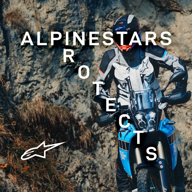 Alpinestars Boulder Gore-Tex tamsiai mėlyna-juoda motociklininko striukė