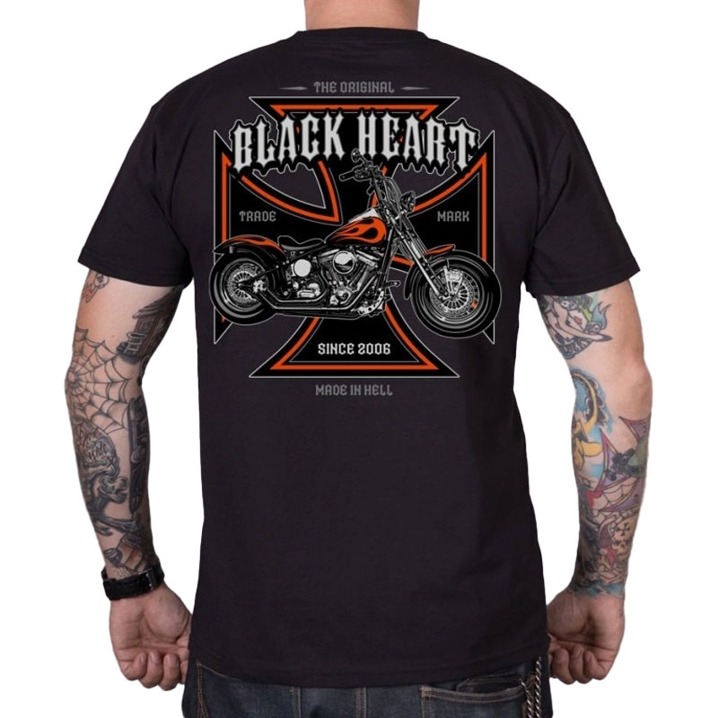 Marškinėliai Black Heart Motociklas Cross black