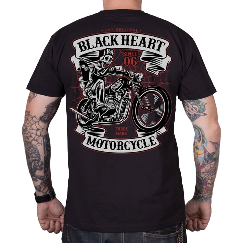 Marškinėliai Black Heart Skeleton Chopper black