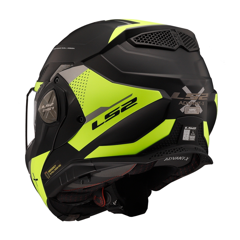 LS2 FF901 Advant X Oblivion juodai-fluo geltonas atlenkiamas motociklininko šalmas