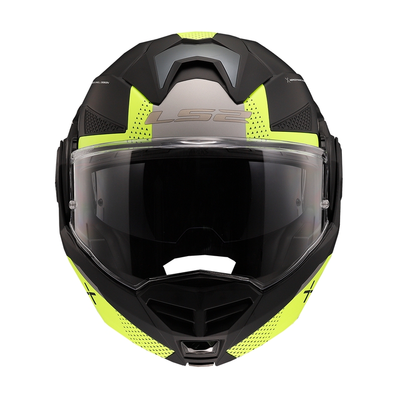 LS2 FF901 Advant X Oblivion juodai-fluo geltonas atlenkiamas motociklininko šalmas