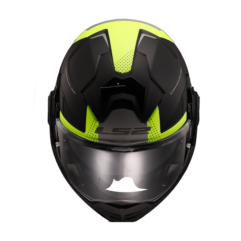 LS2 FF901 Advant X Oblivion juodai-fluo geltonas atlenkiamas motociklininko šalmas