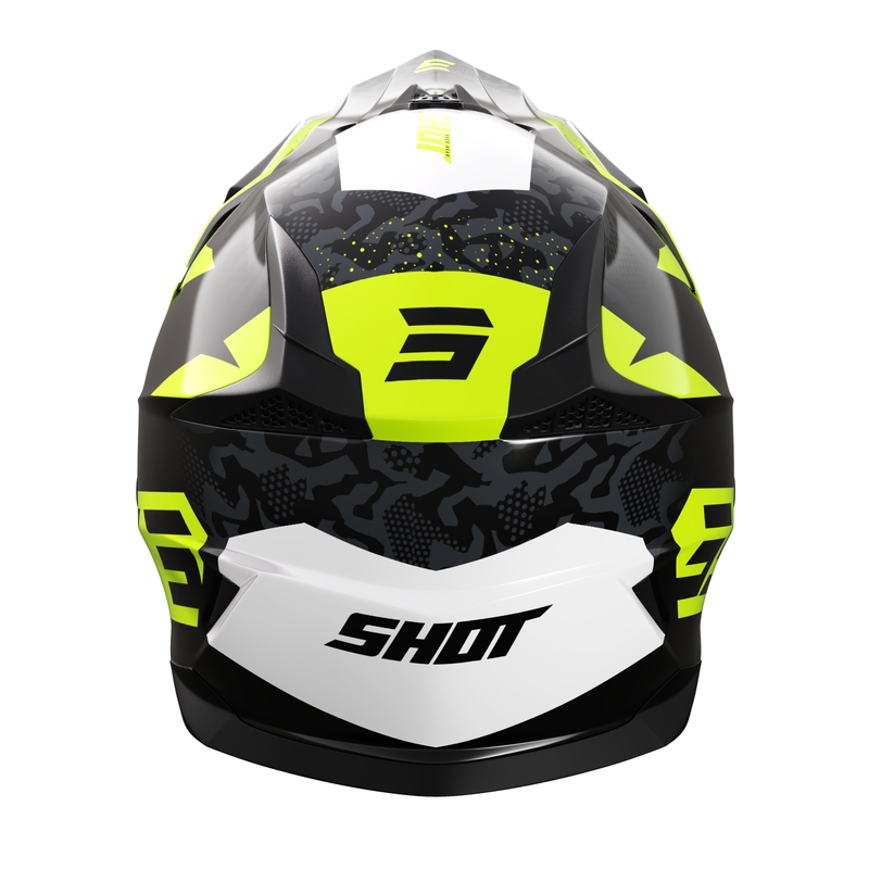 Dětská motokrosová helma Shot Pulse Airfit lesklá černo-bílo-fluo žlutá výprodej
