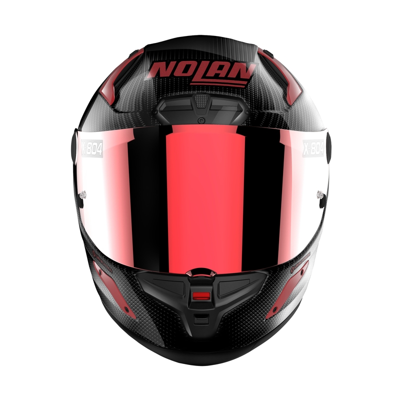 Nolan X-804 RS Ultra Carbon Iridium Edition Juodai raudonas integruotas motociklininko šalmas