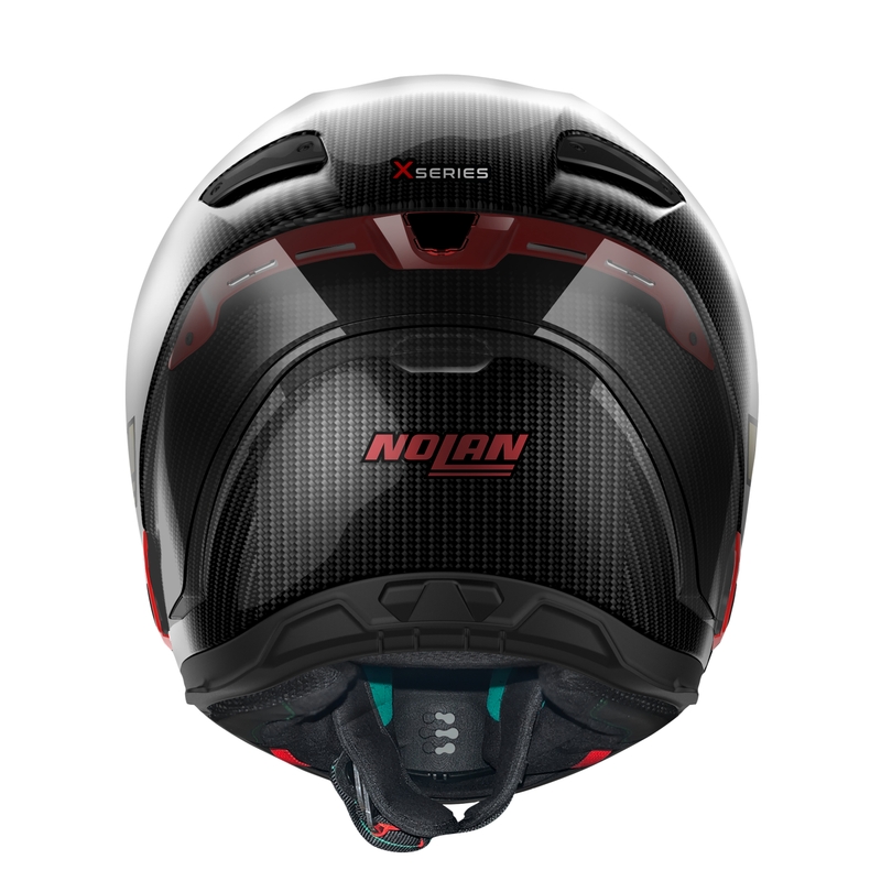 Nolan X-804 RS Ultra Carbon Iridium Edition Juodai raudonas integruotas motociklininko šalmas