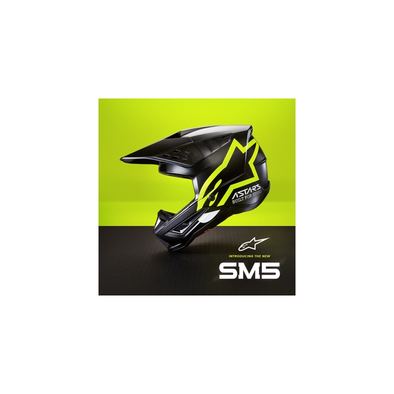 Motokrosová helma Alpinestars S-M5 Compass černo-fluo žlutá