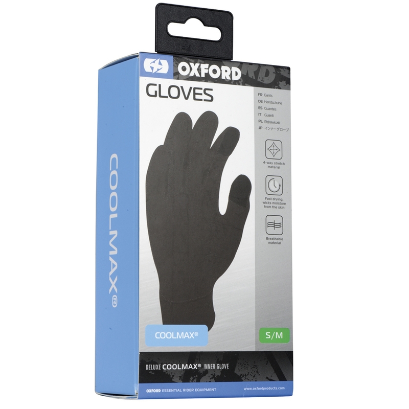 OXFORD Coolmax® pirštinių įdėklai juodi