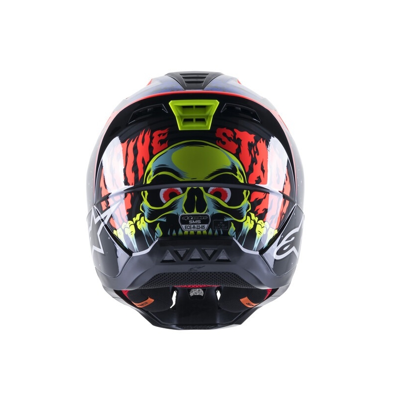 Motokrosová helma Alpinestars S-M5 Solar Flare černo-modro-fluo červeno- fluo žlutá výprodej