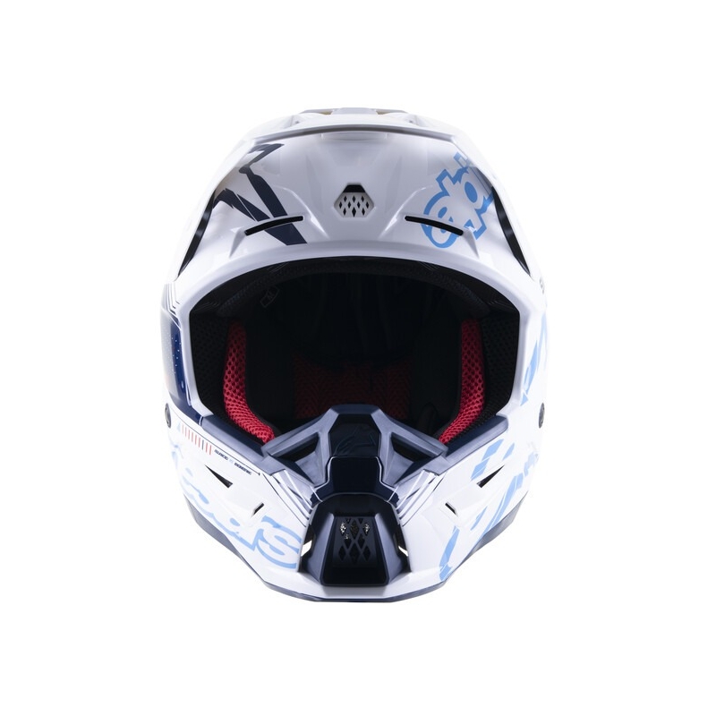 Motokrosová helma Alpinestars S-M5 Action bílo-modro-černo-tmavě červená