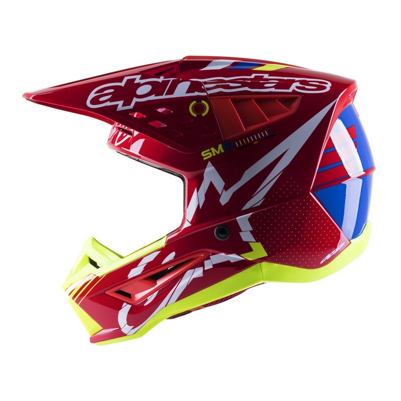 Motokrosová helma Alpinestars S-M5 Action červeno-fluo žluto-bílo modrá
