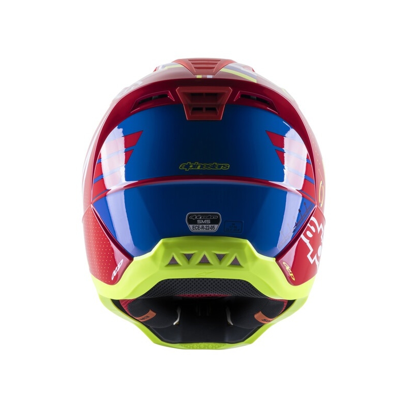 Motokrosová helma Alpinestars S-M5 Action červeno-fluo žluto-bílo modrá
