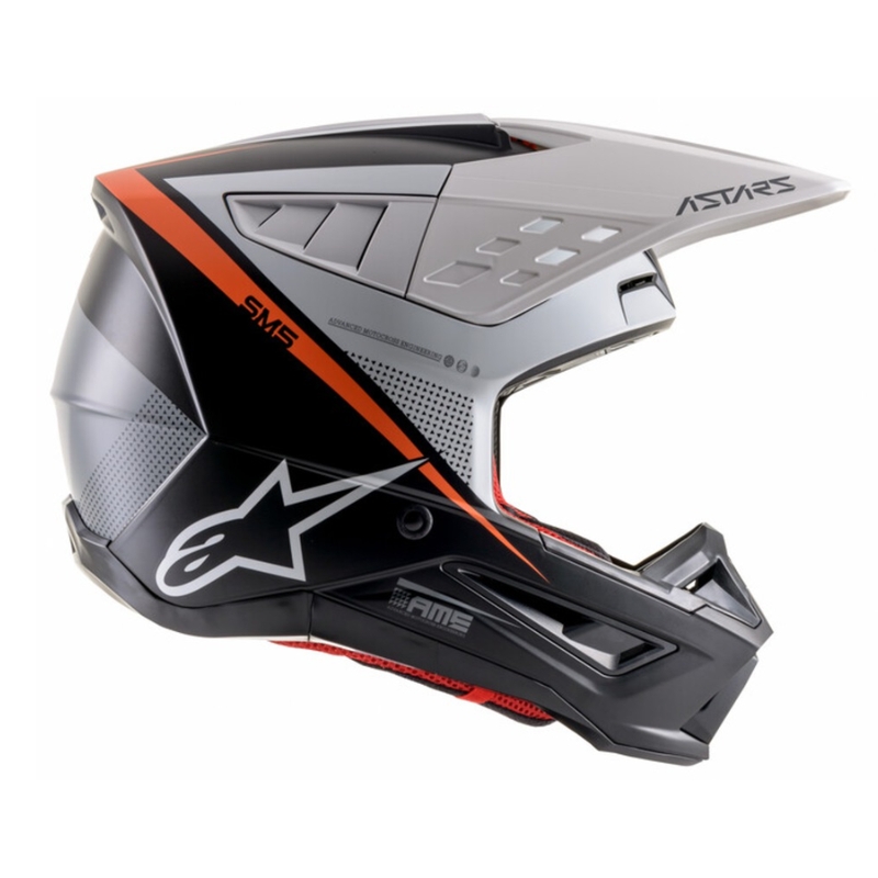 Motokrosová helma Alpinestars S-M5 Rayon černo-bílo-fluo oranžová matná