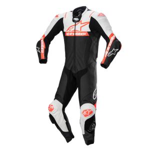 "Alpinestars Missile 2 Ward" juoda-balta-raudona odinis motociklininko kombinezonas