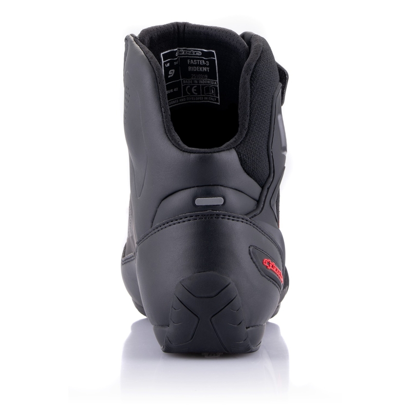 "Alpinestars Faster-3 Rideknit" juodi-tamsiai pilki-raudoni motociklininko batai