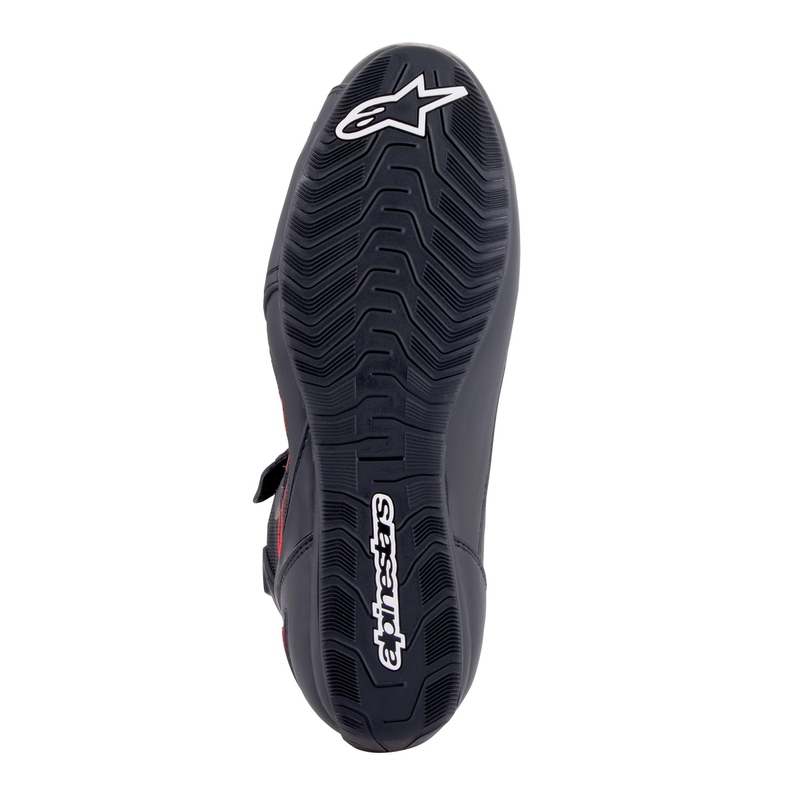 "Alpinestars Faster-3 Rideknit" juodi-tamsiai pilki-raudoni motociklininko batai