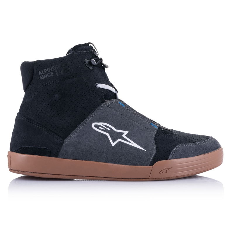 "Alpinestars Chrome" juodai-pilkai-rudai-mėlyni motociklininko batai