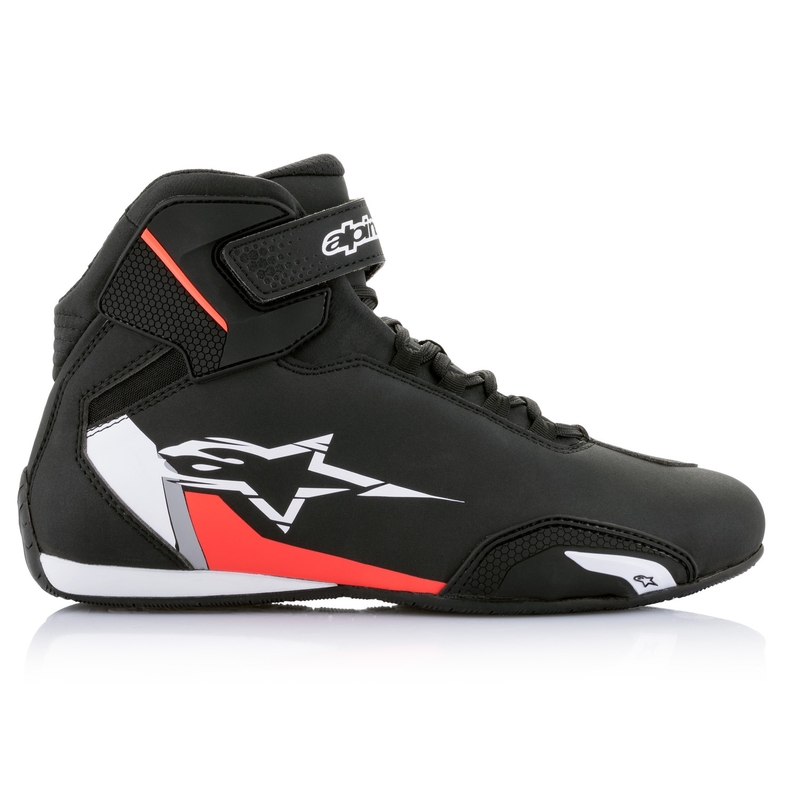 Alpinestars Sector Black-White-Fluo Red motociklininko batai
