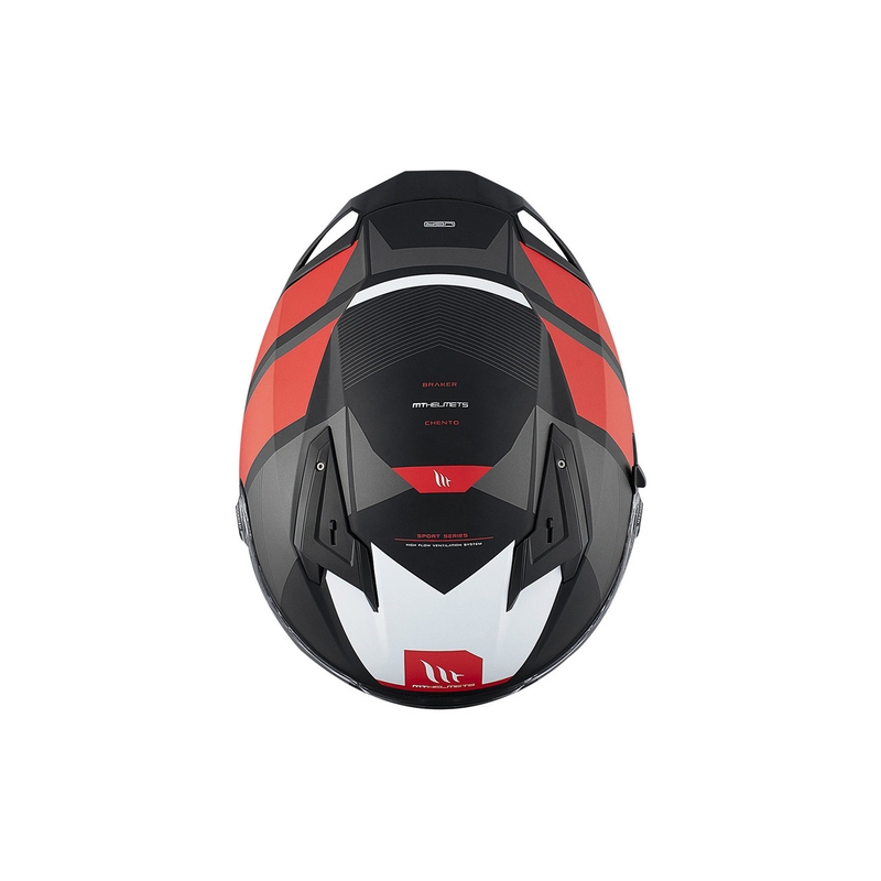 MT BRAKER SV Chento B5 integralus motociklininko šalmas matinis juodai pilkai raudonas