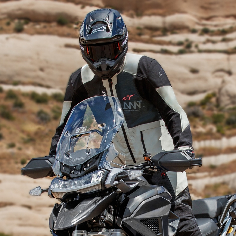 Alpinestars Amt 7 Air šviesiai pilkai juoda motociklininko striukė