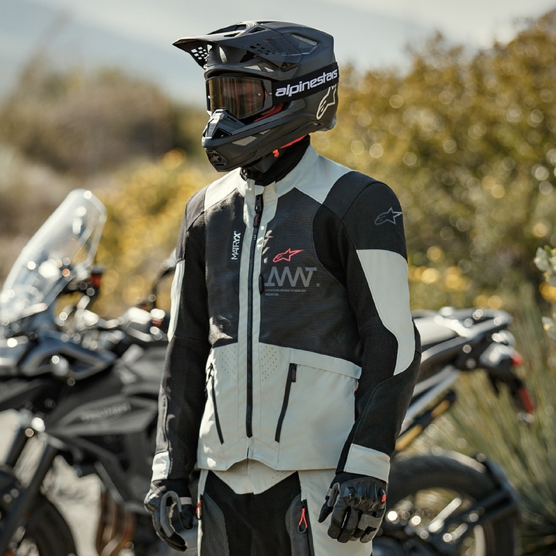 Alpinestars Amt 7 Air šviesiai pilkai juoda motociklininko striukė