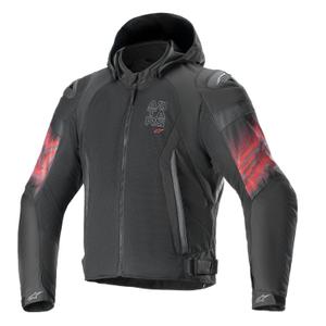 "Alpinestars Zaca Air Venom" neperšlampama juoda/juodai raudona motociklininko striukė