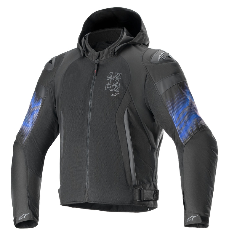 "Alpinestars Zaca Air Venom" neperšlampama juoda / mėlyna motociklininko striukė