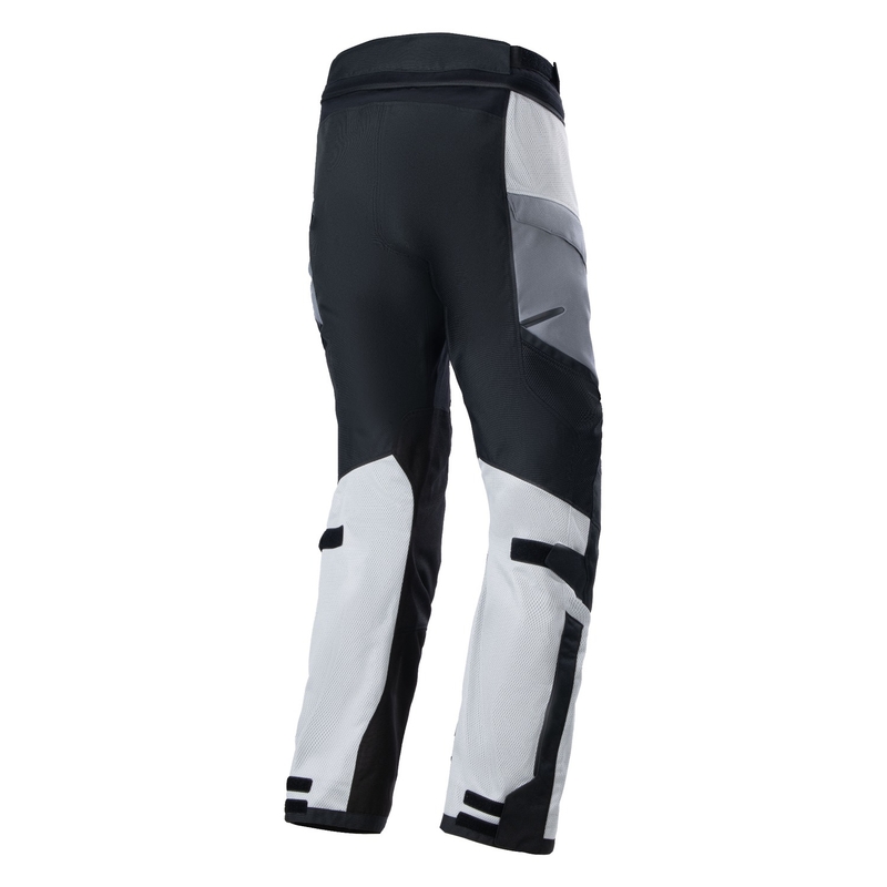 Alpinestars Andes Air Drystar šviesiai pilkos, tamsiai pilkos, juodos ir mėlynai geltonos motociklininko kelnės
