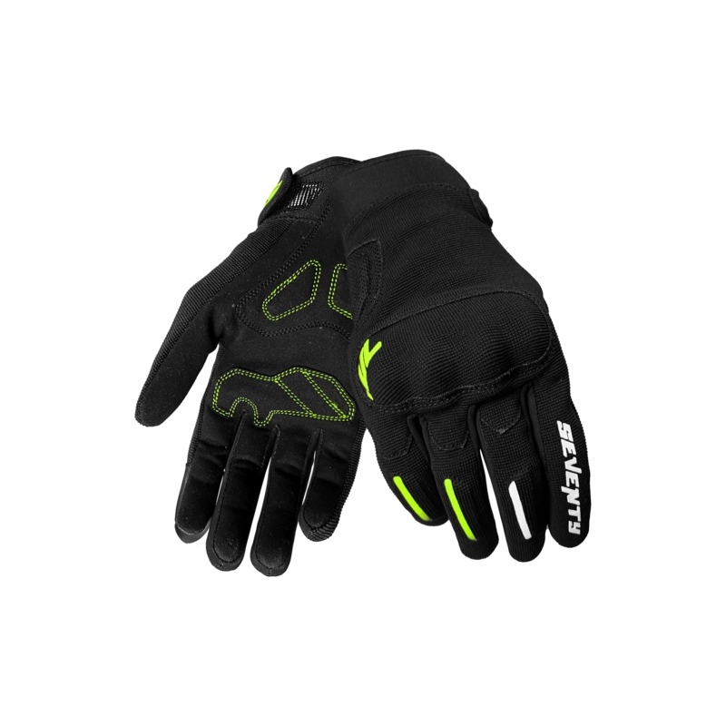 Motociklininko pirštinės Seventy Degrees SD-C40 Asphalt black-fluo yellow