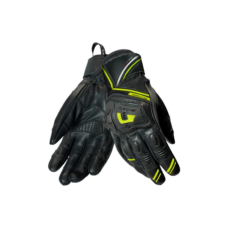 Motociklininko pirštinės Seventy Degrees SD-N30 Mugello black-fluo yellow