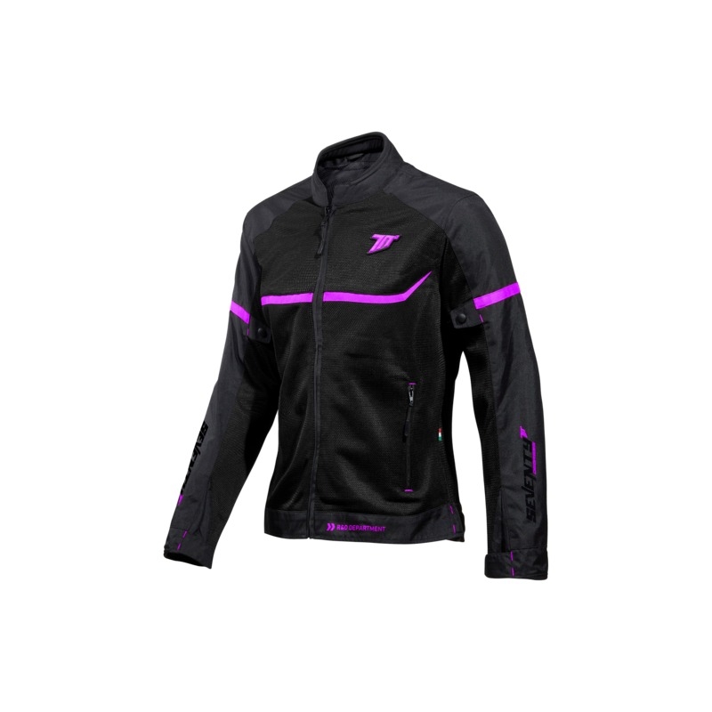 Moteriška motociklininko striukė SEVENTY DEGREES SD-JR30.1 Mojave juoda ir rožinė