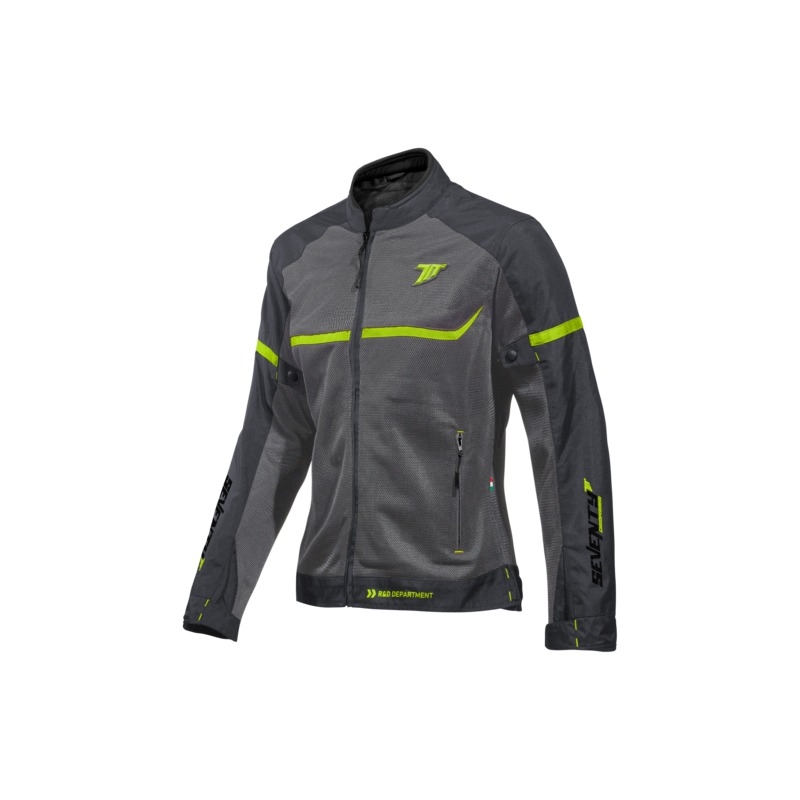 Moteriška motociklininko striukė SEVENTY DEGREES SD-JR30.2 Mojave grey-fluo yellow