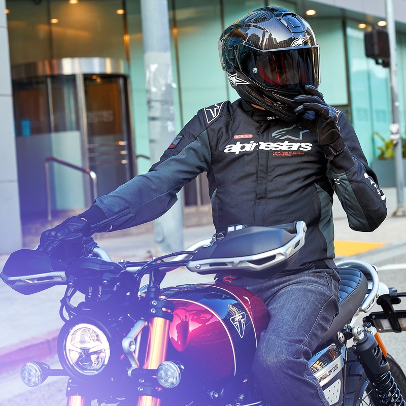 "Alpinestars Monza Sport" juoda-pilka-raudona-balta motociklininko striukė