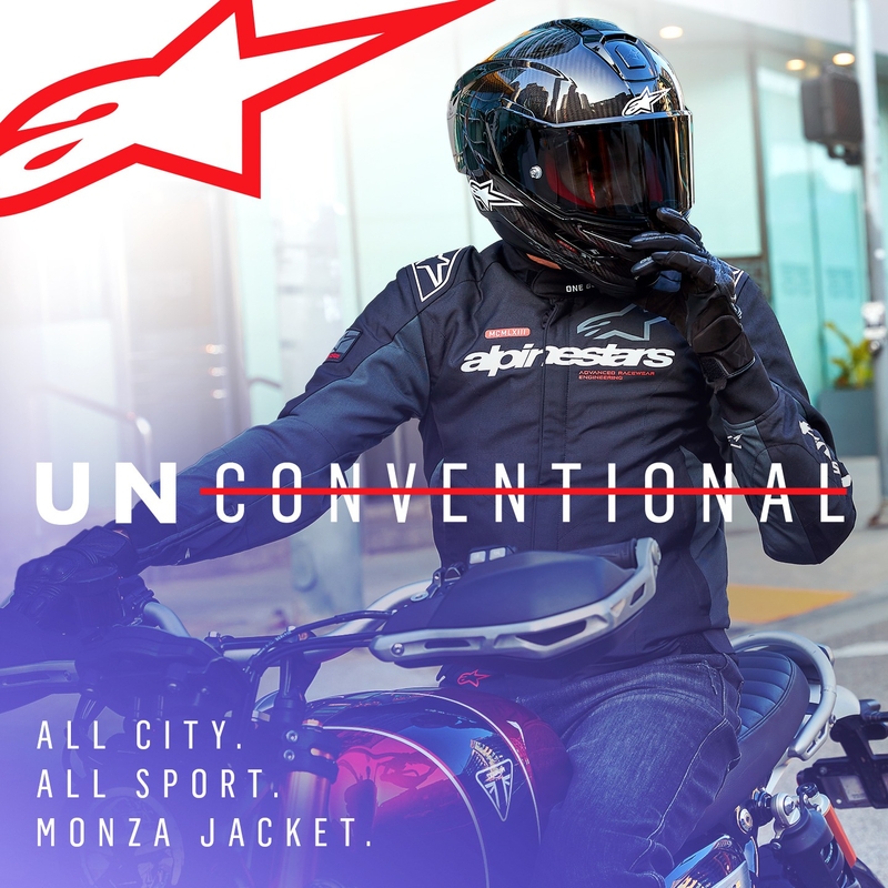 "Alpinestars Monza Sport" juoda-pilka-raudona-balta motociklininko striukė