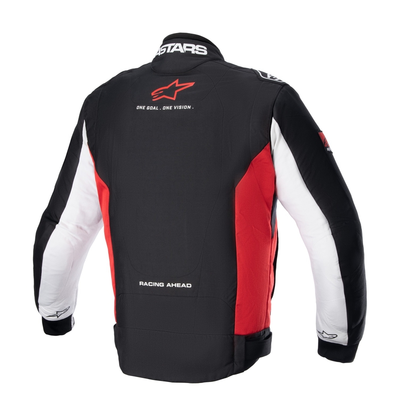 Alpinestars Monza Sport juoda, raudona ir balta motociklininko striukė