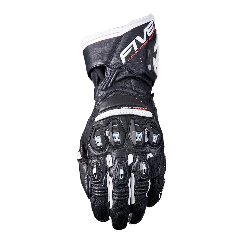 Motociklininko pirštinės FIVE RFX3 EVO juodos ir baltos spalvos
