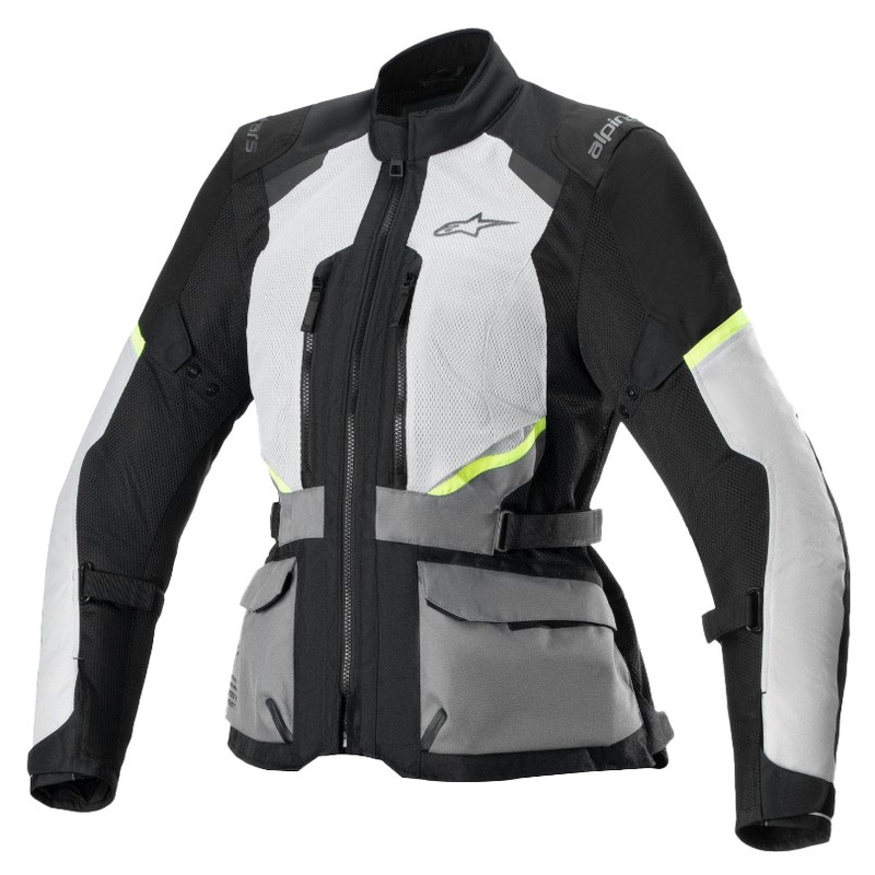 "Alpinestars" moteriška motociklininko striukė "Stella Andes Air Drystar Light Grey-Dark Grey-Black-Fluo Yellow